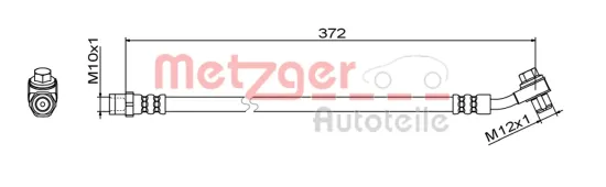 Bremsschlauch Hinterachse links Hinterachse rechts METZGER 4111795 Bild Bremsschlauch Hinterachse links Hinterachse rechts METZGER 4111795