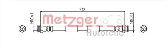 Bremsschlauch Hinterachse links Hinterachse rechts innen METZGER 4111807 Bild Bremsschlauch Hinterachse links Hinterachse rechts innen METZGER 4111807