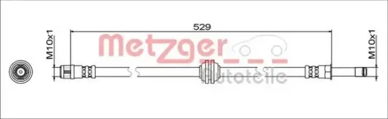 Bremsschlauch Vorderachse links Vorderachse rechts METZGER AUTOTEILE 4111811 Bild Bremsschlauch Vorderachse links Vorderachse rechts METZGER AUTOTEILE 4111811
