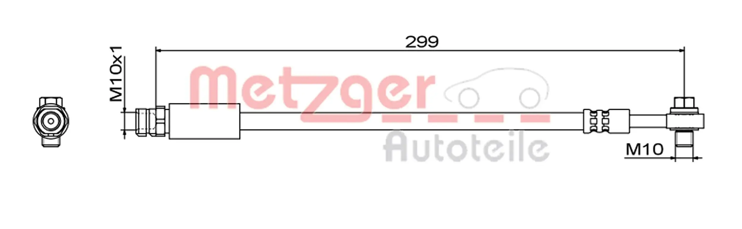 Bremsschlauch Hinterachse links Hinterachse rechts METZGER 4111827