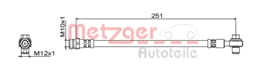 Bremsschlauch METZGER 4111830 Bild Bremsschlauch METZGER 4111830