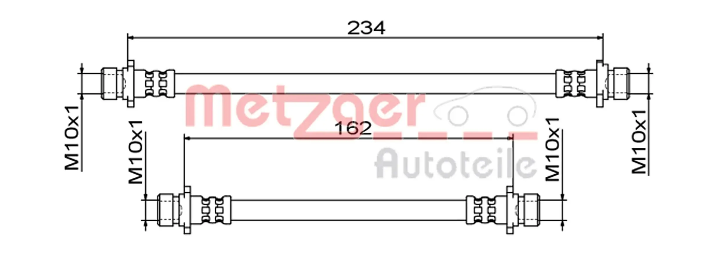 Bremsschlauch Hinterachse rechts METZGER 4111861