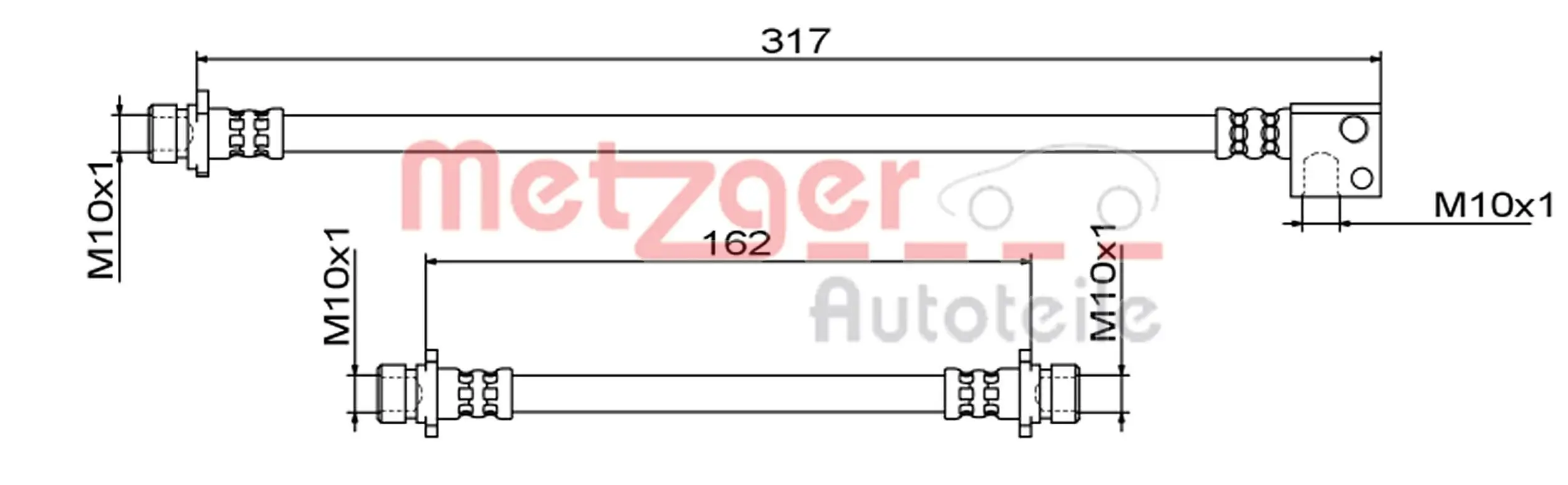 Bremsschlauch Hinterachse links METZGER 4111862