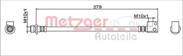 Bremsschlauch Hinterachse links innen METZGER AUTOTEILE 4111943