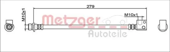 Bremsschlauch Hinterachse links innen METZGER AUTOTEILE 4111943 Bild Bremsschlauch Hinterachse links innen METZGER AUTOTEILE 4111943