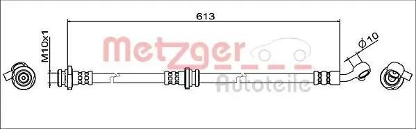 Bremsschlauch Vorderachse rechts METZGER AUTOTEILE 4111946