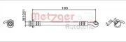 Bremsschlauch Hinterachse rechts am Bremssattel METZGER 4111951