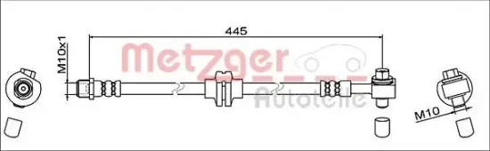 Bremsschlauch Vorderachse rechts METZGER 4111952 Bild Bremsschlauch Vorderachse rechts METZGER 4111952