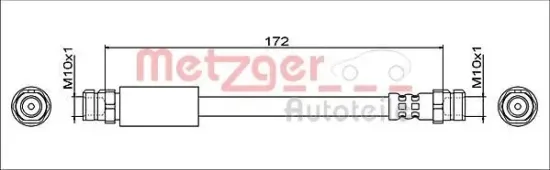 Bremsschlauch Hinterachse links Hinterachse rechts METZGER 4112029 Bild Bremsschlauch Hinterachse links Hinterachse rechts METZGER 4112029