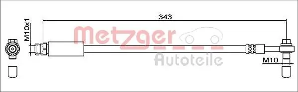 Bremsschlauch Hinterachse links Hinterachse rechts METZGER AUTOTEILE 4112042