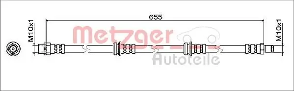 Bremsschlauch Hinterachse links Hinterachse rechts METZGER AUTOTEILE 4112064
