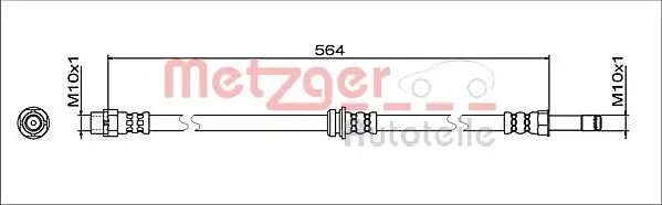 Bremsschlauch Vorderachse links Vorderachse rechts METZGER 4112068