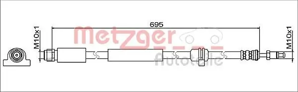 Bremsschlauch Vorderachse links Vorderachse rechts METZGER 4112076