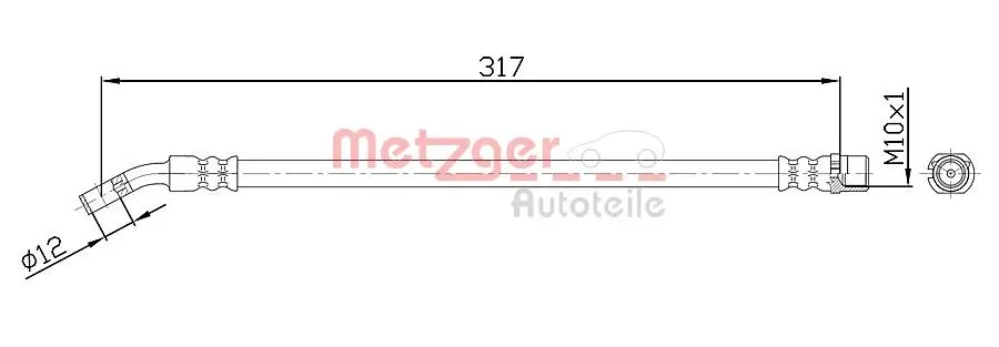 Bremsschlauch Hinterachse links Hinterachse rechts METZGER 4113680