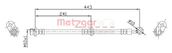 Bremsschlauch Vorderachse links METZGER AUTOTEILE 4115189 Bild Bremsschlauch Vorderachse links METZGER AUTOTEILE 4115189