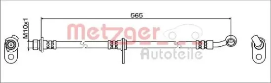 Bremsschlauch Vorderachse links METZGER 4119373 Bild Bremsschlauch Vorderachse links METZGER 4119373