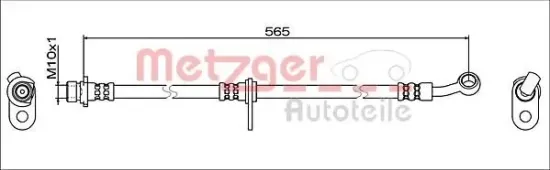 Bremsschlauch Vorderachse rechts METZGER 4119374 Bild Bremsschlauch Vorderachse rechts METZGER 4119374