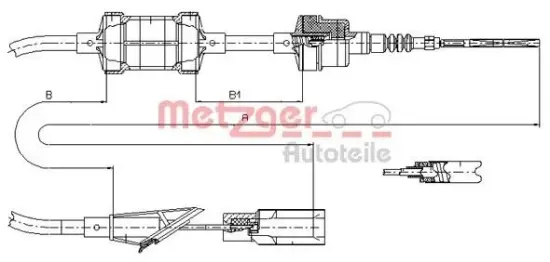 Seilzug, Kupplungsbetätigung METZGER 412.11 Bild Seilzug, Kupplungsbetätigung METZGER 412.11