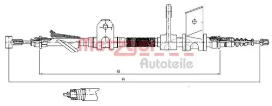 Seilzug, Feststellbremse hinten links METZGER 451.12 Bild Seilzug, Feststellbremse hinten links METZGER 451.12
