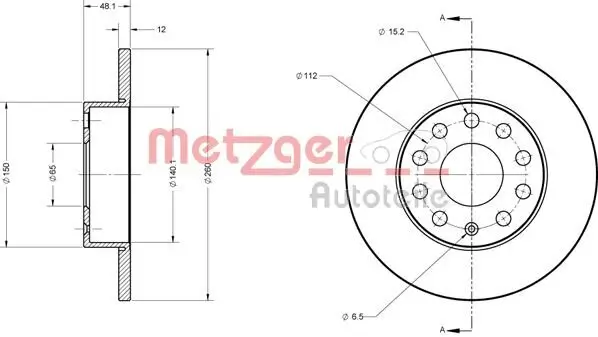 Bremsscheibe METZGER 6110030