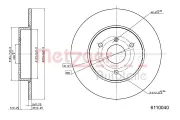 Bremsscheibe Vorderachse links Vorderachse rechts METZGER 6110040