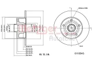 Bremsscheibe Hinterachse METZGER 6110043