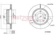 Bremsscheibe METZGER 6110065