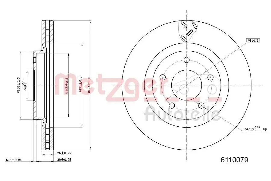 Bremsscheibe METZGER 6110079