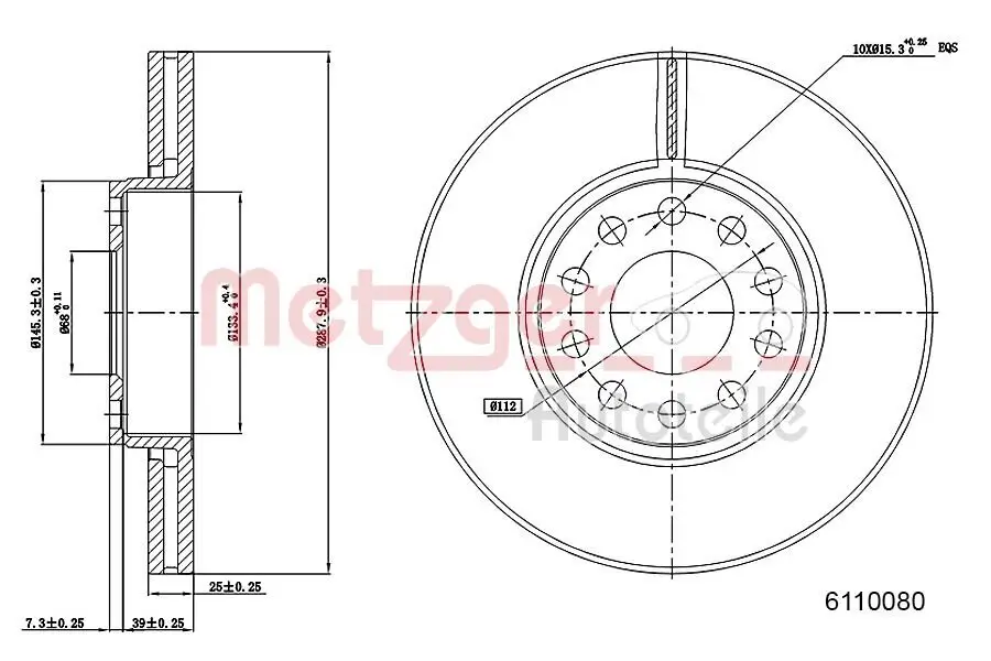 Bremsscheibe METZGER 6110080