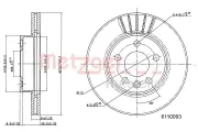 Bremsscheibe Vorderachse links Vorderachse rechts METZGER 6110093