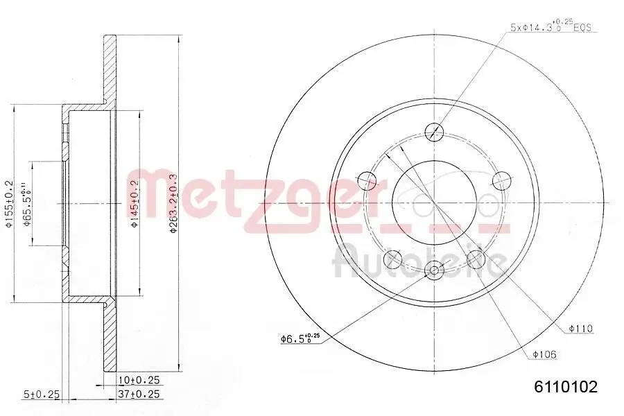 Bremsscheibe METZGER 6110102