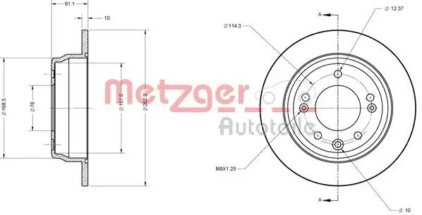 Bremsscheibe METZGER 6110107