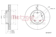 Bremsscheibe METZGER 6110117