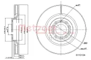 Bremsscheibe METZGER 6110134