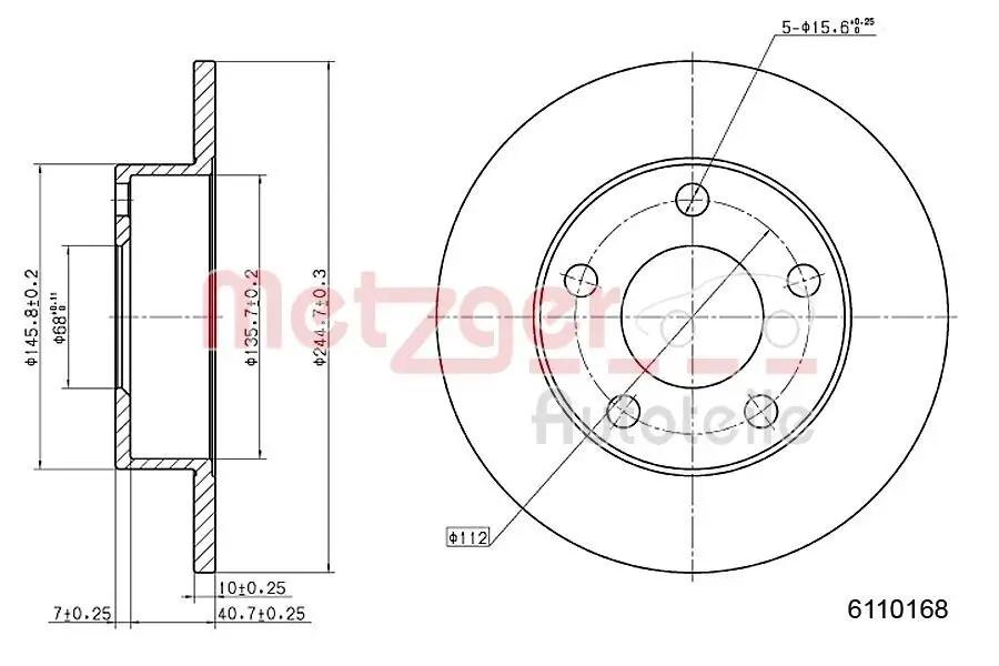 Bremsscheibe METZGER 6110168