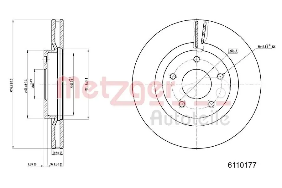 Bremsscheibe METZGER 6110177