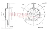 Bremsscheibe METZGER 6110187