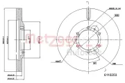 Bremsscheibe METZGER 6110203