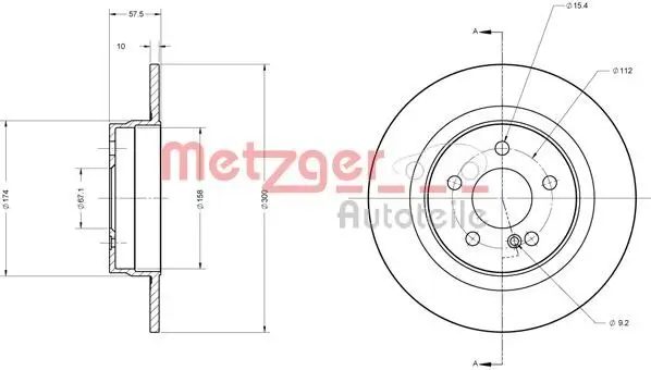 Bremsscheibe METZGER 6110209