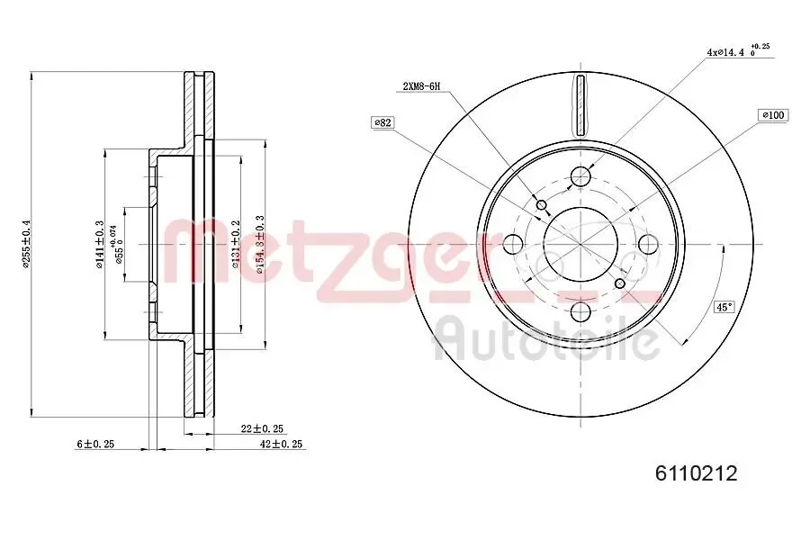 Bremsscheibe METZGER 6110212