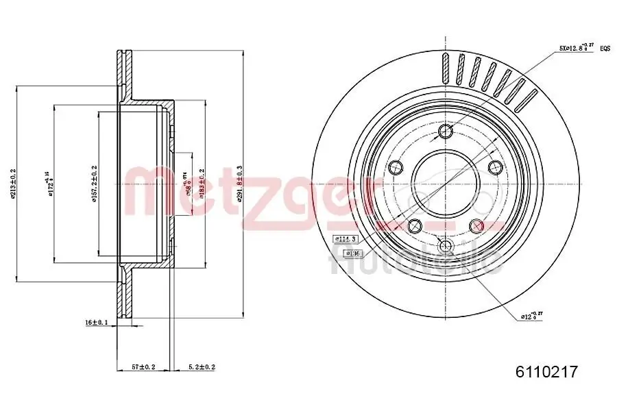 Bremsscheibe METZGER 6110217