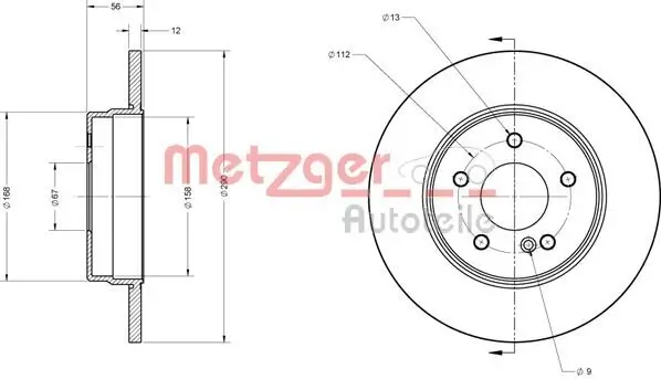 Bremsscheibe METZGER 6110218