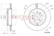 Bremsscheibe Hinterachse METZGER 6110228