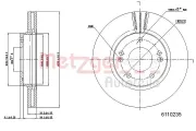 Bremsscheibe METZGER 6110235