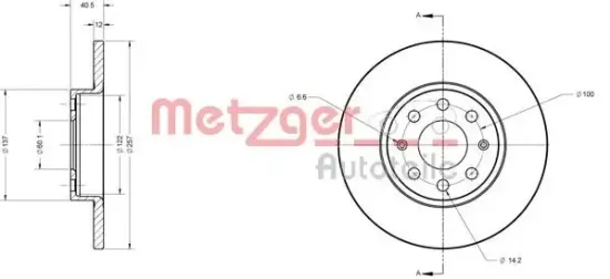 Bremsscheibe METZGER 6110246 Bild Bremsscheibe METZGER 6110246