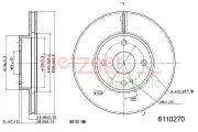 Bremsscheibe Vorderachse links Vorderachse rechts METZGER 6110270