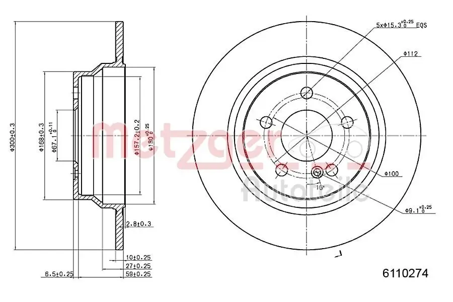 Bremsscheibe METZGER 6110274