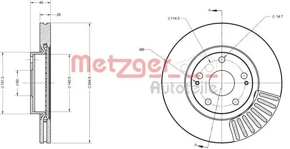 Bremsscheibe METZGER 6110276