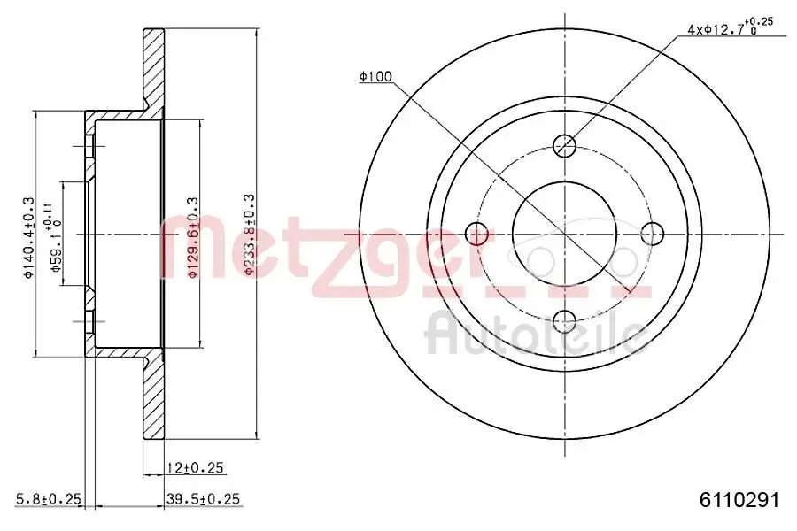 Bremsscheibe METZGER 6110291