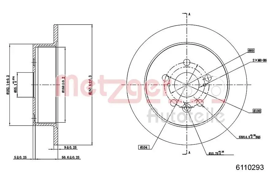 Bremsscheibe METZGER 6110293